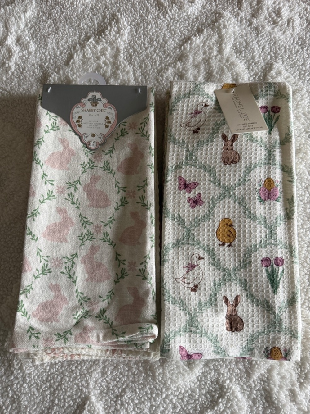 Shabby Chic Kitchen Towels Easter Bunny Chick 🐥 Goose 🪿 NEW!